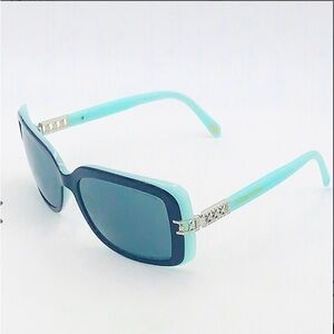 Tiffany & Co. Light Blue Women's Sunglasses with Crystal-Embellished Arms